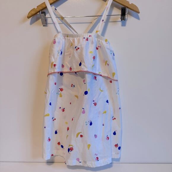 JOULES Girl's Bree Woven Frill Tank Top White Fruit NWT Size 11-12 100% Cotton - Picture 2 of 9